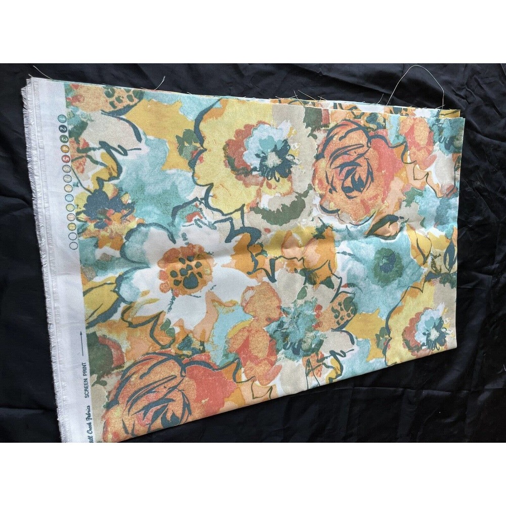 Vintage Floral Fabric Pastel Tones By Mill Creek Fabrics Screen Print 56"x36"